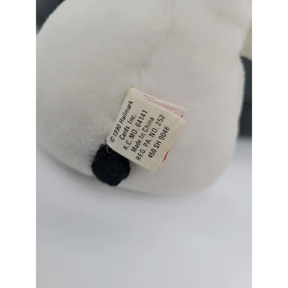 Vintage 1990 Hallmark Rabbit Bunny White w/ Black and Pink Ears Mini 6